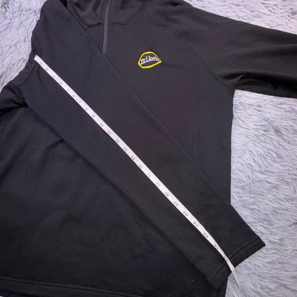 The North Face Mens XL Mountain Peaks 1/4 Zip Pullover Black Thermal Fleece logo